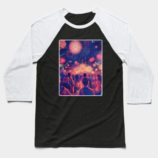 Firework Party Baseball T-Shirt